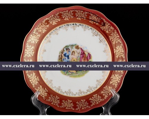 Набор тарелок 25 см Красная Мадонна Royal Czech Porcelain 6 шт
