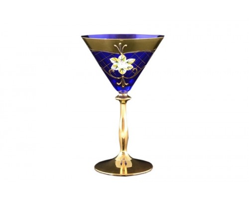 Набор бокалов для мартини Bohemia Crystal Лепка Синяя U-R 6 шт