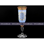 Набор фужеров для шампанского 150 мл Кристина Версаче Стразы R-G синий фон Bohemia 6 шт