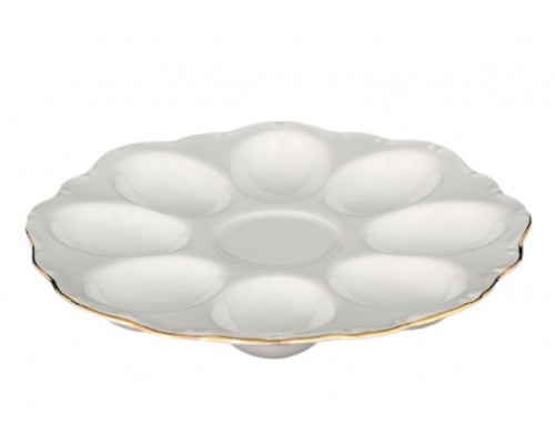 Тарелка для яиц 20 см Белый узор Корона Queens Crown