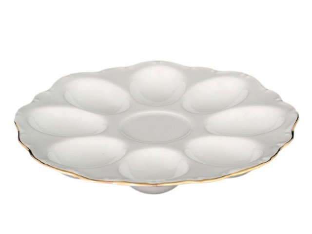Тарелка для яиц 20 см Белый узор Корона Queens Crown