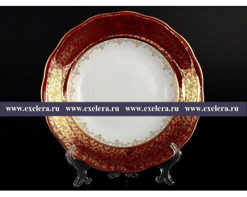 Набор глубоких тарелок 23 см Красная паутинка Royal Czech Porcelain
