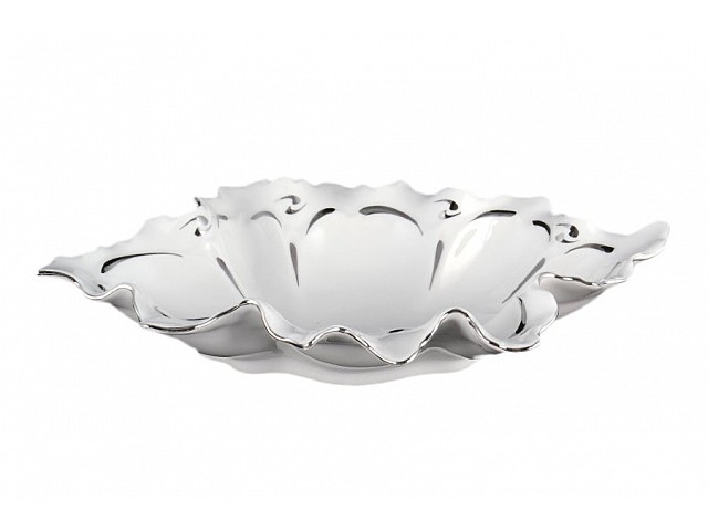 Блюдо ракушка 28 см Платиновый узор Корона Queens Crown