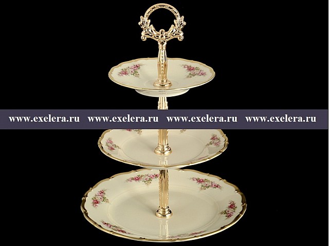 Этажерка (Горка) 3 яруса Анжелика Слоновая кость MZ синяя