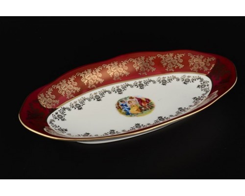 Блюдо овальное 26 см Красная Мадонна Royal Czech Porcelain