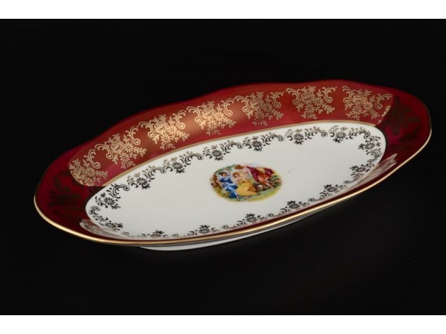 Блюдо овальное 26 см Красная Мадонна Royal Czech Porcelain