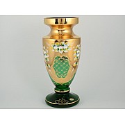 Ваза для цветов И-В зеленая Bohemia Crystal на ножке 35 см