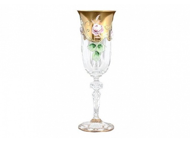 Набор фужеров для шампанского Bohemia Evpas Алые розы 150 мл 6 шт