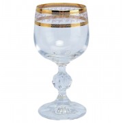 Набор бокалов для вина 150 мл Клаудия Золотой лист V-D Bohemia Crystal