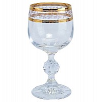 Набор бокалов для вина 150 мл Клаудия Золотой лист V-D Bohemia Crystal