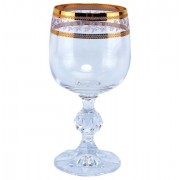Набор бокалов для вина 190 мл Клаудия Золотой лист V-D Bohemia Crystal