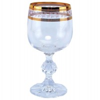 Набор бокалов для вина 190 мл Клаудия Золотой лист V-D Bohemia Crystal