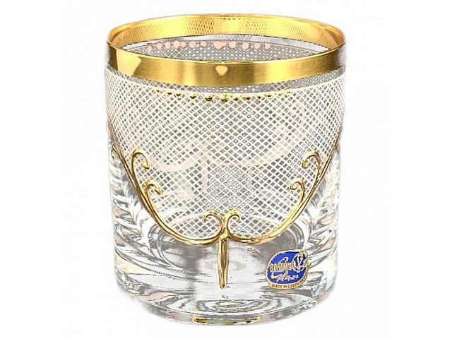 Набор стаканов для виски 280 мл 6 шт Karo золото Bohemia Crystal