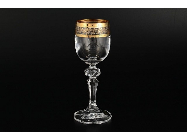 Набор рюмок для водки 60 мл Золотой лист Mirel Crystalite Bohemia 6 шт