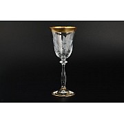 Набор фужеров для вина Bohemia Crystal Матовые цветы золото E-V 185 мл