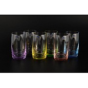 Набор стаканов для воды 250 мл Арлекино цветные Bohemia Crystal 6 шт