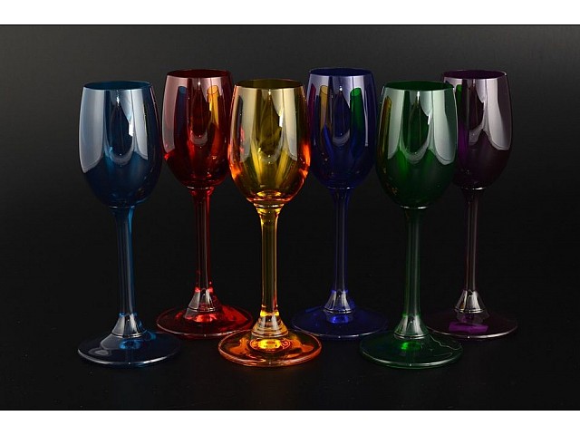 Набор рюмок для водки 65 мл Klara Crystalite Bohemia цветные 6 шт