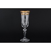 Набор для шампанского 150мл Laura Золотой лист V-D Bohemia Crystal