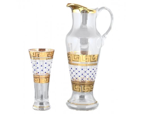Набор для воды Иксовка Махараджа камни синие Bohemia Crystal