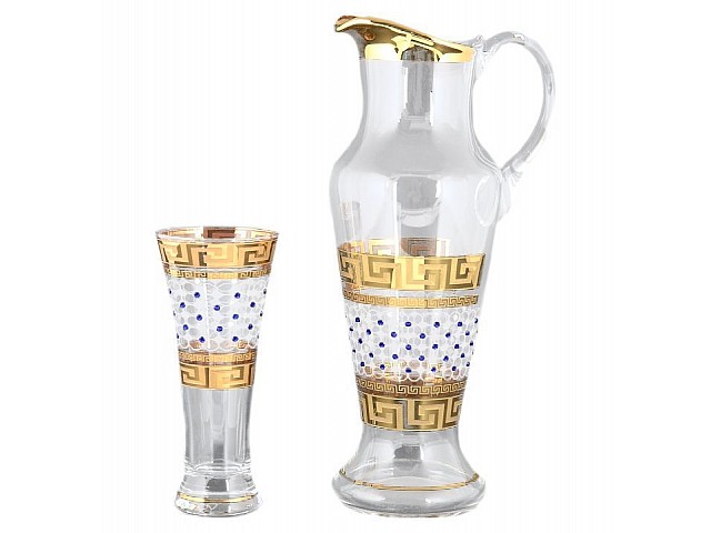 Набор для воды Иксовка Махараджа камни синие Bohemia Crystal