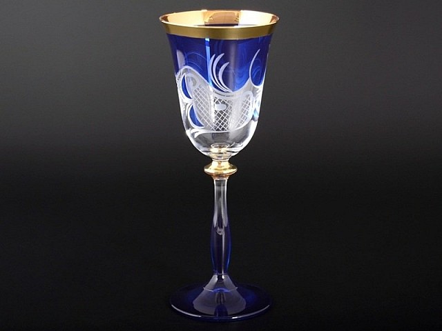 Набор бокалов для вина E-V Bohemia Crystal синие 185 мл