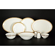 Столовый сервиз Белый с золотом Royal на 12 персон 46 предметов