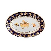 Блюдо овальное 32 см Thun Констанция Золотая роза Кобальт 7635400