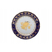Блюдо круглое 30 см Thun Констанция Золотая роза Кобальт 7635400