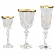 Набор фужеров 18 предметов Karo золото Bohemia Crystal