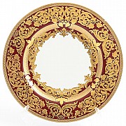 Набор тарелок Falkenporzellan Natalia bordeaux gold 17 см