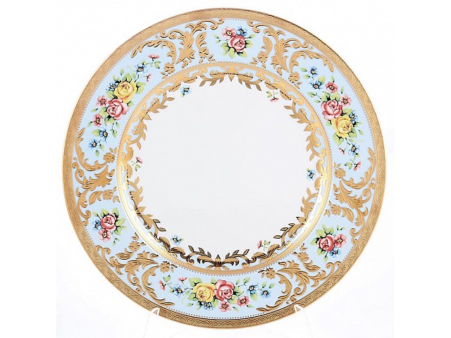 Набор тарелок Falkenporzellan Vienna blue gold 28 см