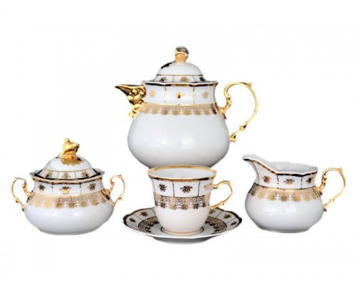 Чайный сервиз Менуэт Золотой орнамент Thun на 6 персон