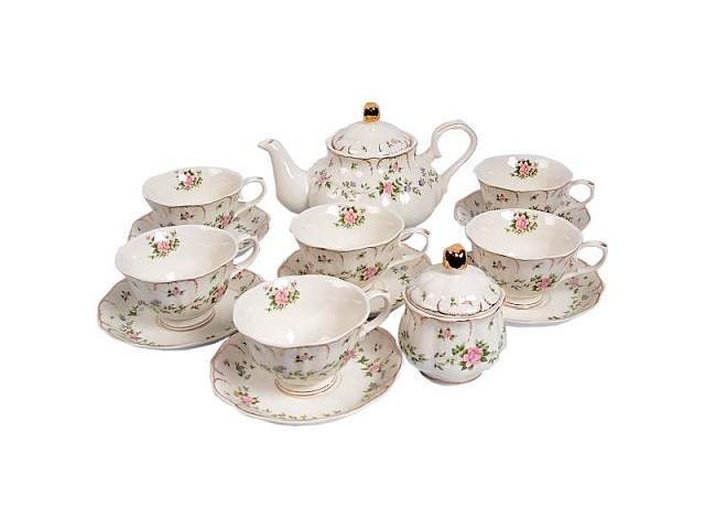Чайный сервиз Нежные цветы Royal Classics на 6 персон 14 предметов