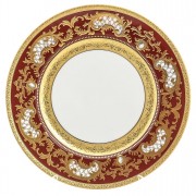 Набор тарелок Falkenporzellan Alena 3D Bordeaux Gold Constanza 28 см