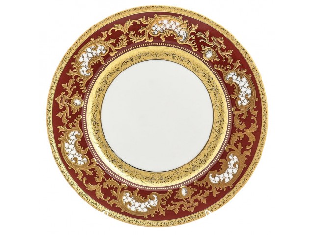 Набор тарелок Falkenporzellan Alena 3D Bordeaux Gold Constanza 28 см
