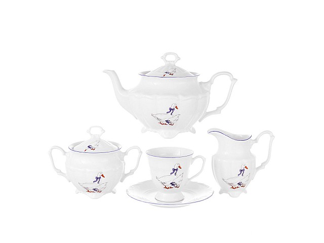 Чайный набор Гуси Repast высокая чашка на 6 персон 15 предметов