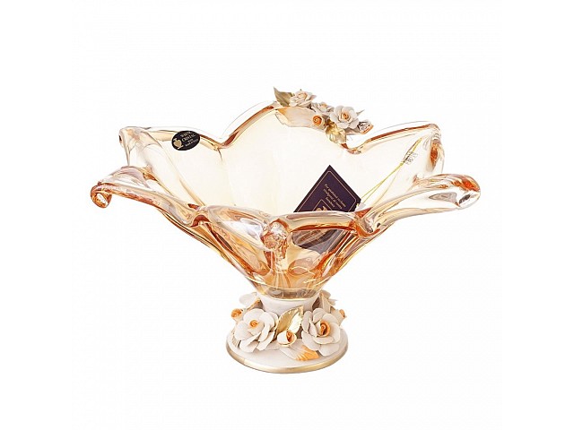 Фруктовница White Cristal 30 см янтарь