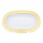 Блюдо овальное Falkenporzellan Constanza St Peterburg Gold 24 см
