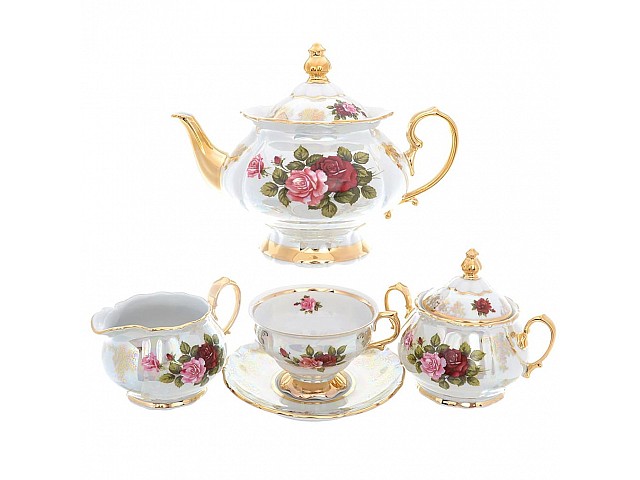 Чайный сервиз Queen's Crown Aristokrat Роза на 6 персон 15 предметов