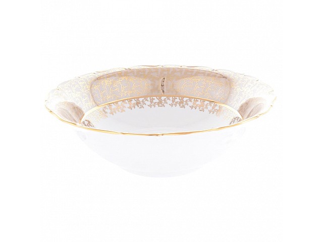 Салатник круглый Queen's Crown Aristokrat Лист Бежевый 26 см