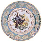 Набор тарелок Queen's Crown Aristokrat Охота зеленая 17 см