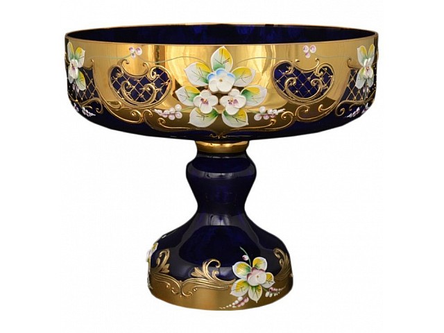 Конфетница 20 см Bohemia Лепка Синяя E-V