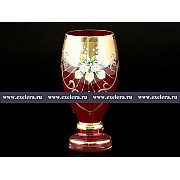 Набор стаканов для воды арабский Bohemia Лепка Гранат B-L 6 шт