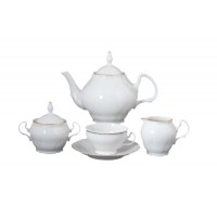 Чайный сервиз на 6 персон 15 предметов Бернадотт Белый узор
