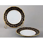 Набор тарелок 25 см Анжелика Кобальт Золотые вензеля MZ 6 шт