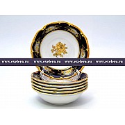 Набор салатников 19 см Анжелика Золотая роза Кобальт Винтаж MZ 6 шт