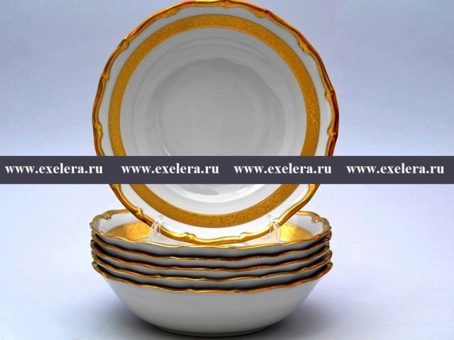Набор салатников 19 см Анжелика Золотая лента MZ 6 шт