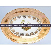 Блюдо овальное 36 см Магнолия Охота Бежевая MZ