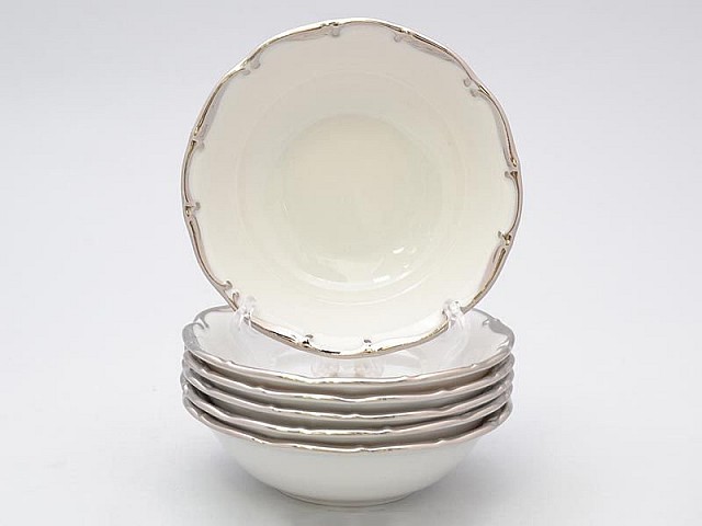 Набор салатников 13 см Анжелика Отводка платина MZ 6 шт