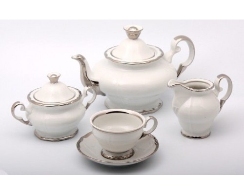 Чайный сервиз Анжелика Отводка платина MZ на 6 персон